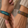 Lady wearing Xoin Just Chill wristband