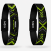 XOIN Progress Not Perfection Premium Wristband featuring black and neon green motivational design