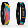 XOIN Stronger Than Yesterday Premium Wristband featuring colorful artwork and motivational message
